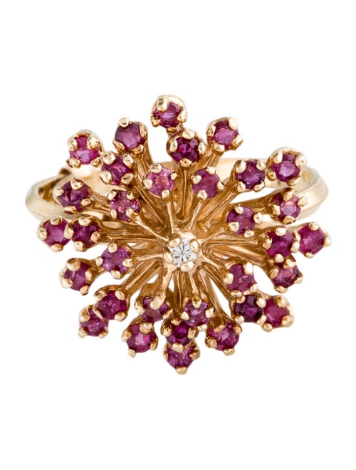 Ring 10K Ruby & Pink Sapphire Cocktail Ring