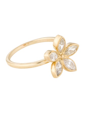 Ring 14K 1.22ct Diamond Flower Cocktail Ring