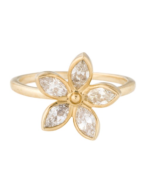Ring 14K 1.22ct Diamond Flower Cocktail Ring