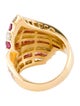 Ring 18K Ruby & Diamond Ribbon Motif Bypass Ring