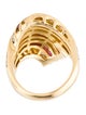 Ring 18K Ruby & Diamond Ribbon Motif Bypass Ring