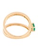 Ring 18K Emerald Split Band Cocktail Ring