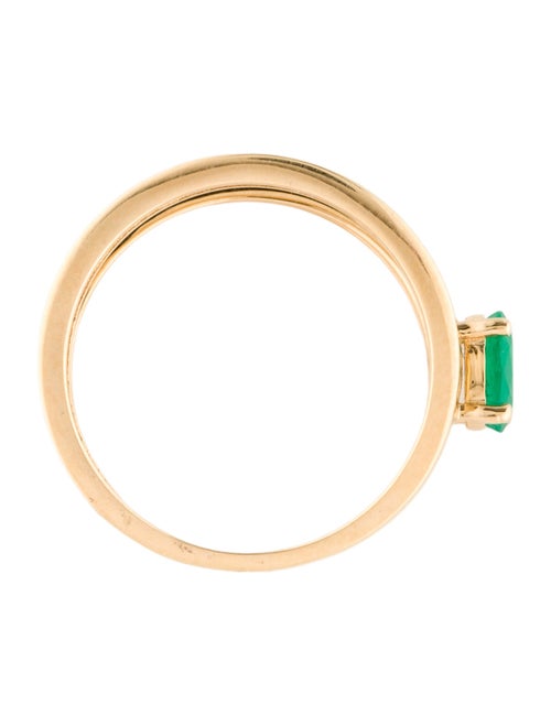 Ring 18K Emerald Split Band Cocktail Ring