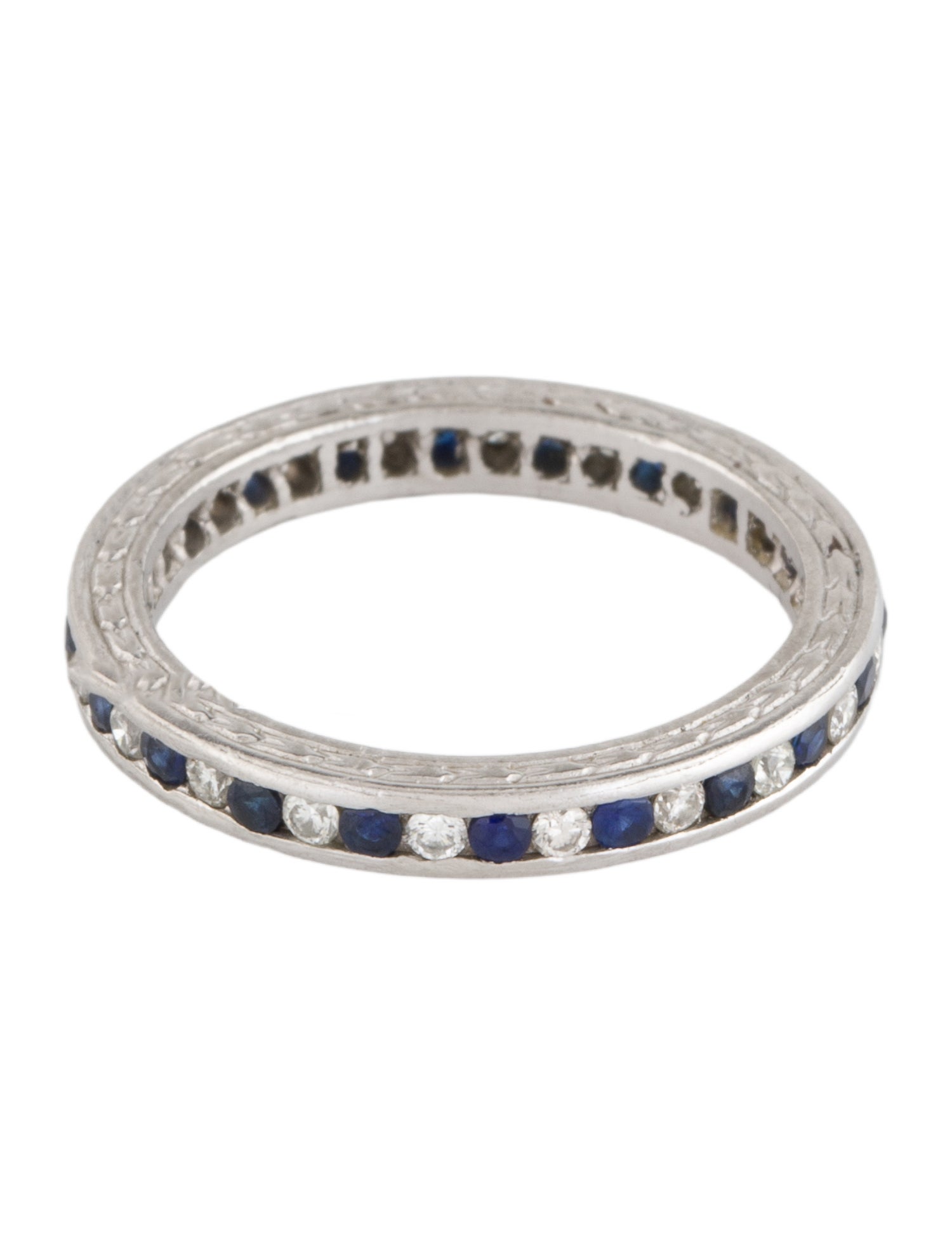 Ring Platinum Diamond & Sapphire Eternity Band