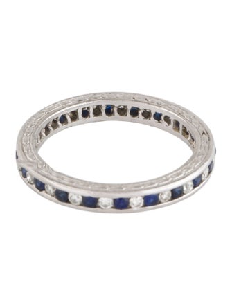 Ring Platinum Diamond & Sapphire Eternity Band