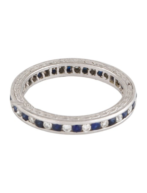 Ring Platinum Diamond & Sapphire Eternity Band