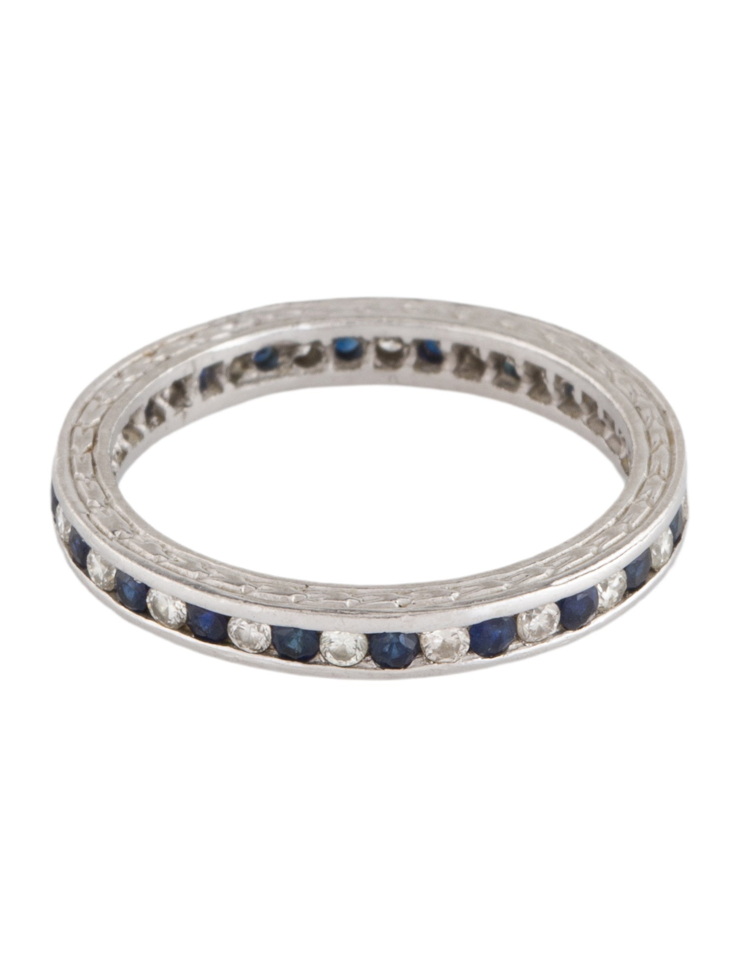 Ring Platinum Diamond & Sapphire Eternity Band