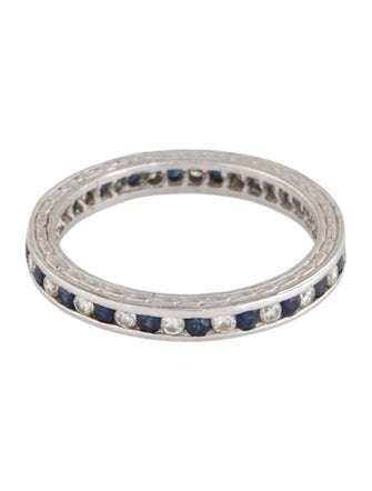 Ring Platinum Diamond & Sapphire Eternity Band