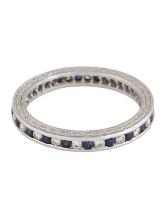 Ring Platinum Diamond & Sapphire Eternity Band