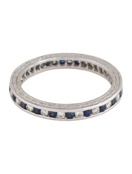 Ring Platinum Diamond & Sapphire Eternity Band