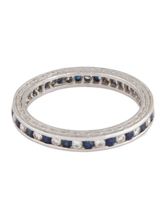 Ring Platinum Diamond & Sapphire Eternity Band