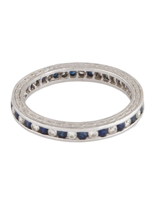 Ring Platinum Diamond & Sapphire Eternity Band
