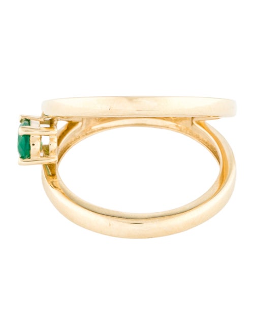 Ring 14K Emerald Split Band Cocktail Ring