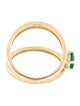 Ring 14K Emerald Split Band Cocktail Ring