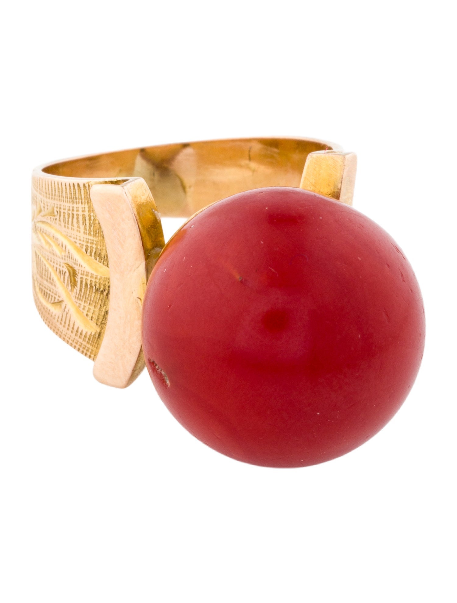 Ring 14K Coral Cocktail