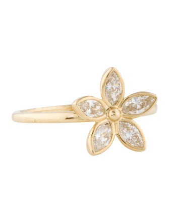 Ring 14K Diamond Flower Cocktail Ring