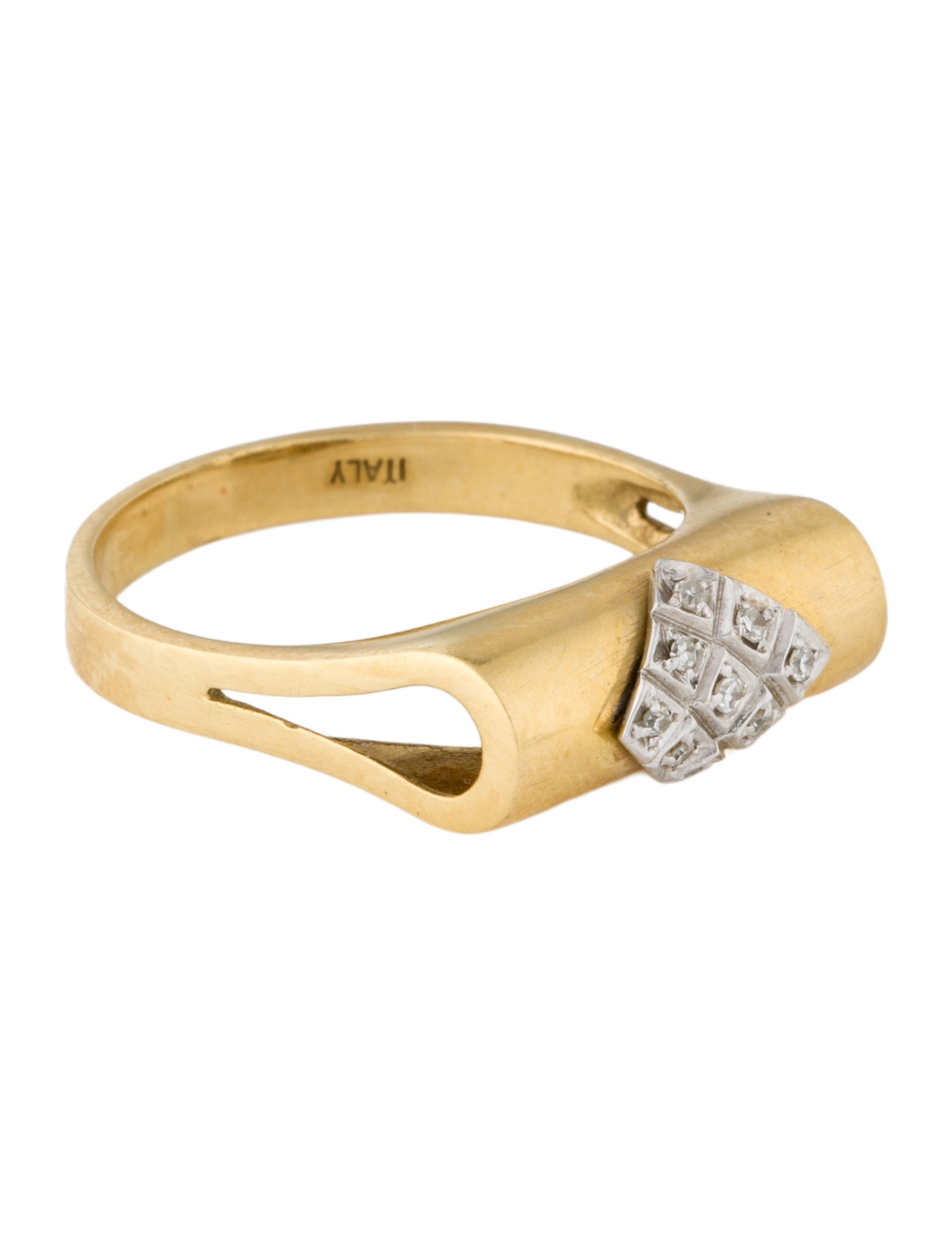 Ring 18K Diamond Folded Band