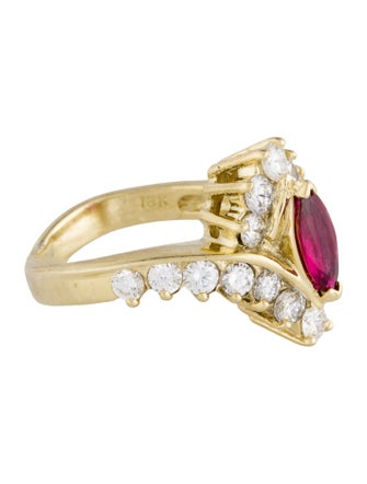 Ring 18K 1.13ctw Diamond & Ruby Cocktail Ring