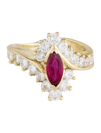 Ring 18K 1.13ctw Diamond & Ruby Cocktail Ring