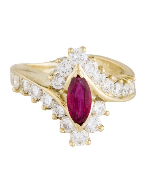 Ring 18K 1.13ctw Diamond & Ruby Cocktail Ring