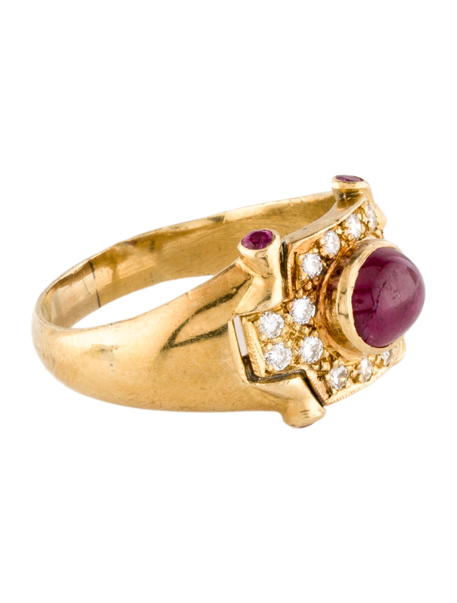 Ring 18K Ruby & Diamond Cocktail