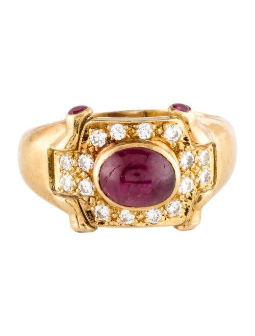 Ring 18K Ruby & Diamond Cocktail Ring
