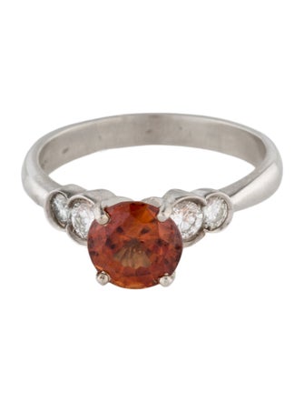 Ring Platinum Zircon and Diamond Cocktail Ring