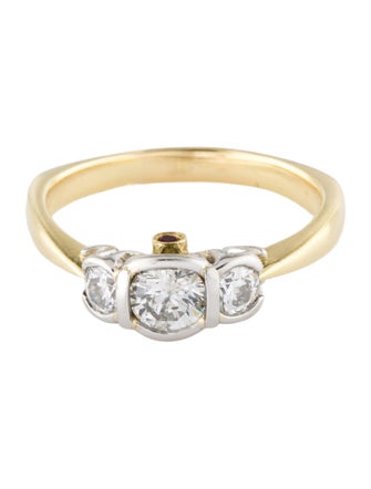 Ring 18K Diamond & Ruby Cocktail Ring