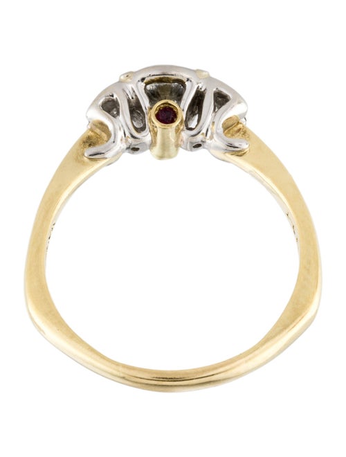 Ring 18K Diamond & Ruby Cocktail Ring