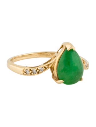 Ring 18K Jadeite & Diamond Cocktail RIng
