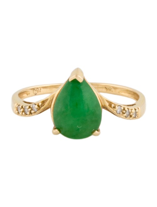 Ring 18K Jadeite & Diamond Cocktail RIng