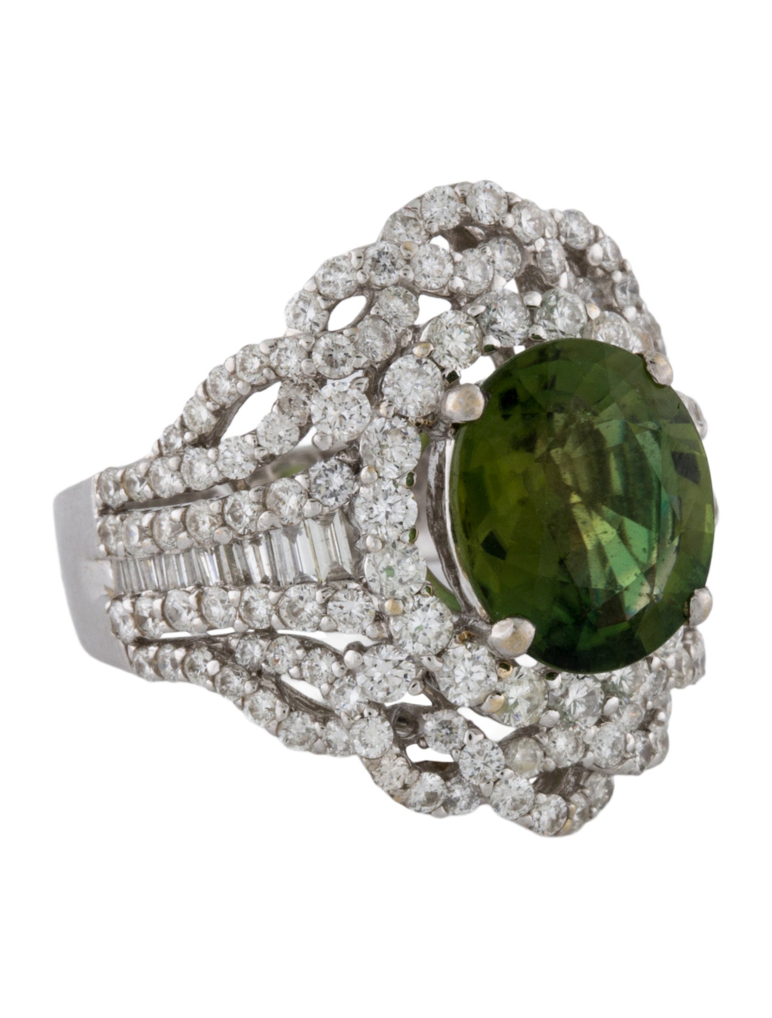 Ring 18K 2.15ct Tourmaline & Diamond Cocktail