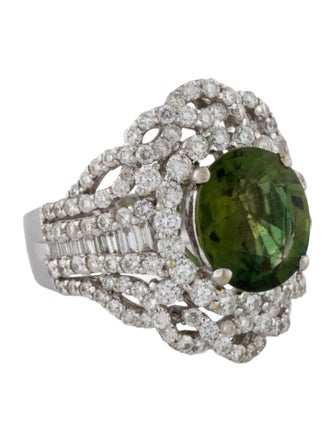 Ring 18K 2.15ct Tourmaline & Diamond Cocktail Ring