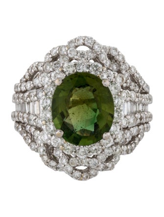 Ring 18K 2.15ct Tourmaline & Diamond Cocktail Ring