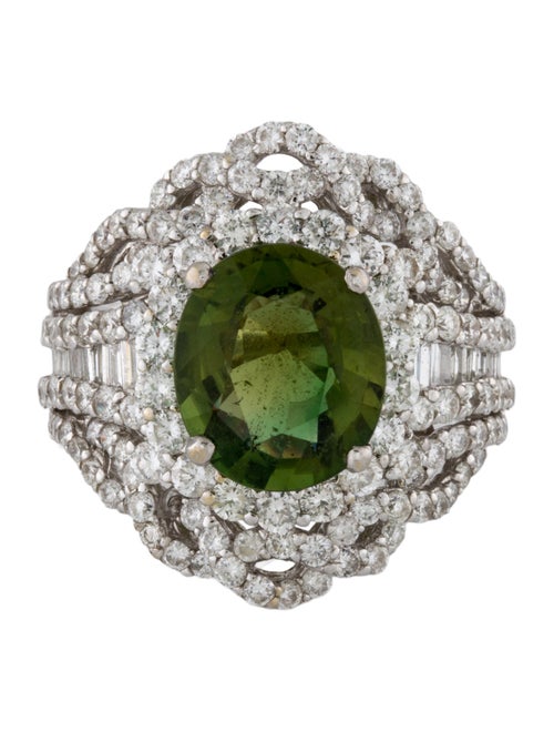 Ring 18K 2.15ct Tourmaline & Diamond Cocktail Ring