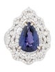 Ring 18K 5.46ctw Tanzanite & Diamond Cocktail Ring