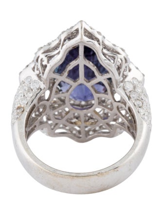 Ring 18K 5.46ctw Tanzanite & Diamond Cocktail Ring