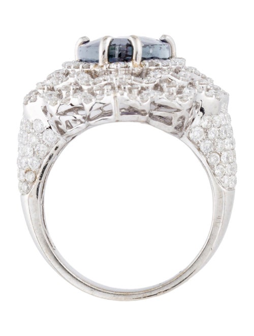 Ring 18K 5.46ctw Tanzanite & Diamond Cocktail Ring