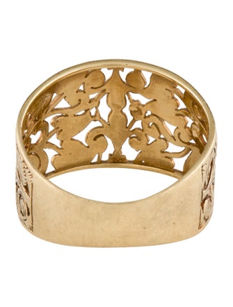 Ring 14K Pierced Foliate Wide Band