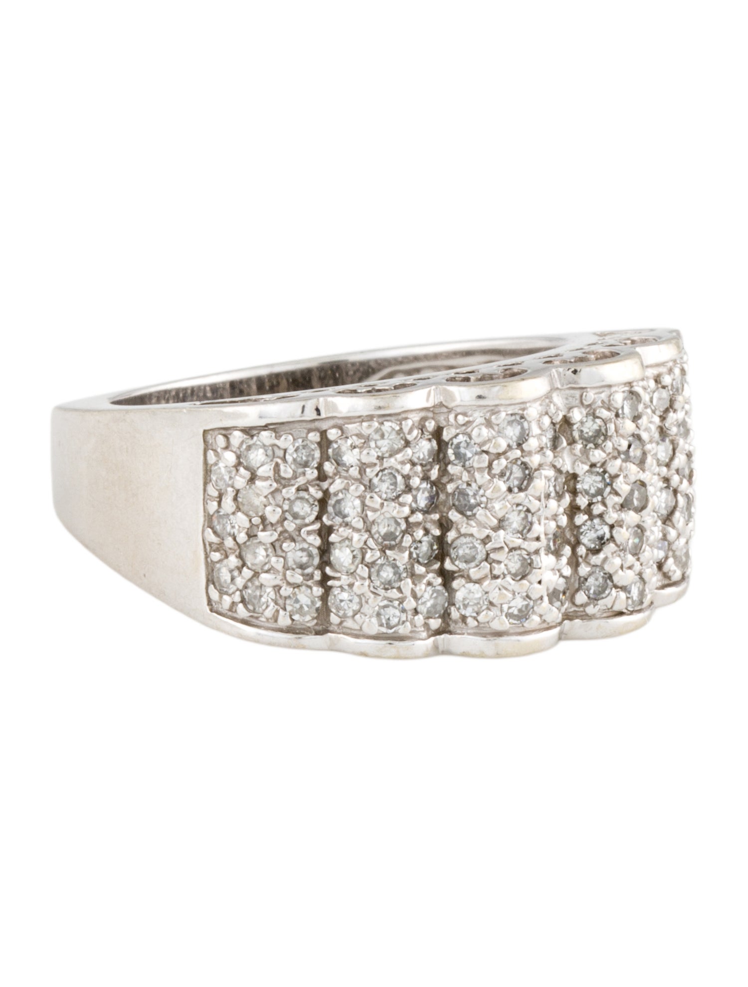 Ring 14K Wavy Diamond Cocktail