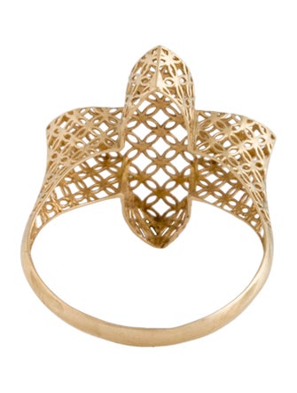 Ring 14K Star Motif Cocktail Ring