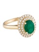 Ring 14K 1.55ct Emerald & Diamond Cocktail Ring