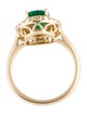 Ring 14K 1.55ct Emerald & Diamond Cocktail Ring