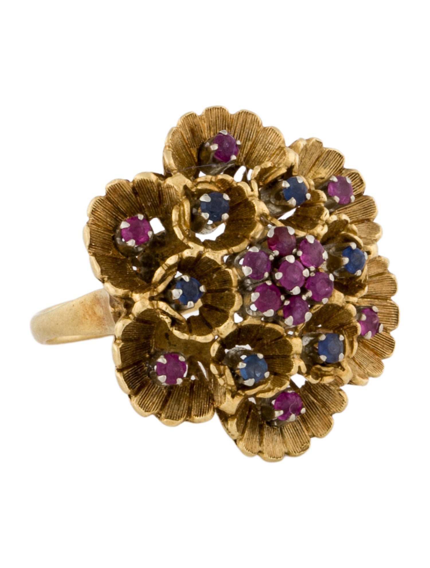 Ring 18K Ruby & Sapphire Cocktail