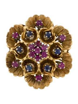 Ring 18K Ruby & Sapphire Cocktail Ring