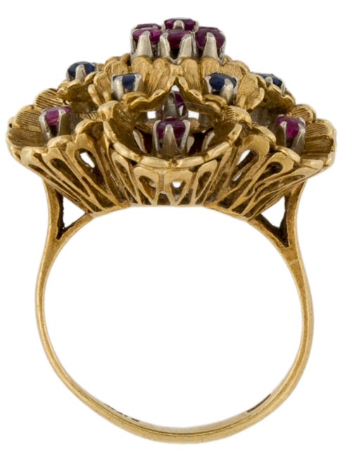 Ring 18K Ruby & Sapphire Cocktail Ring