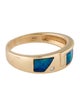 Ring 14K Black Opal & Diamond Band