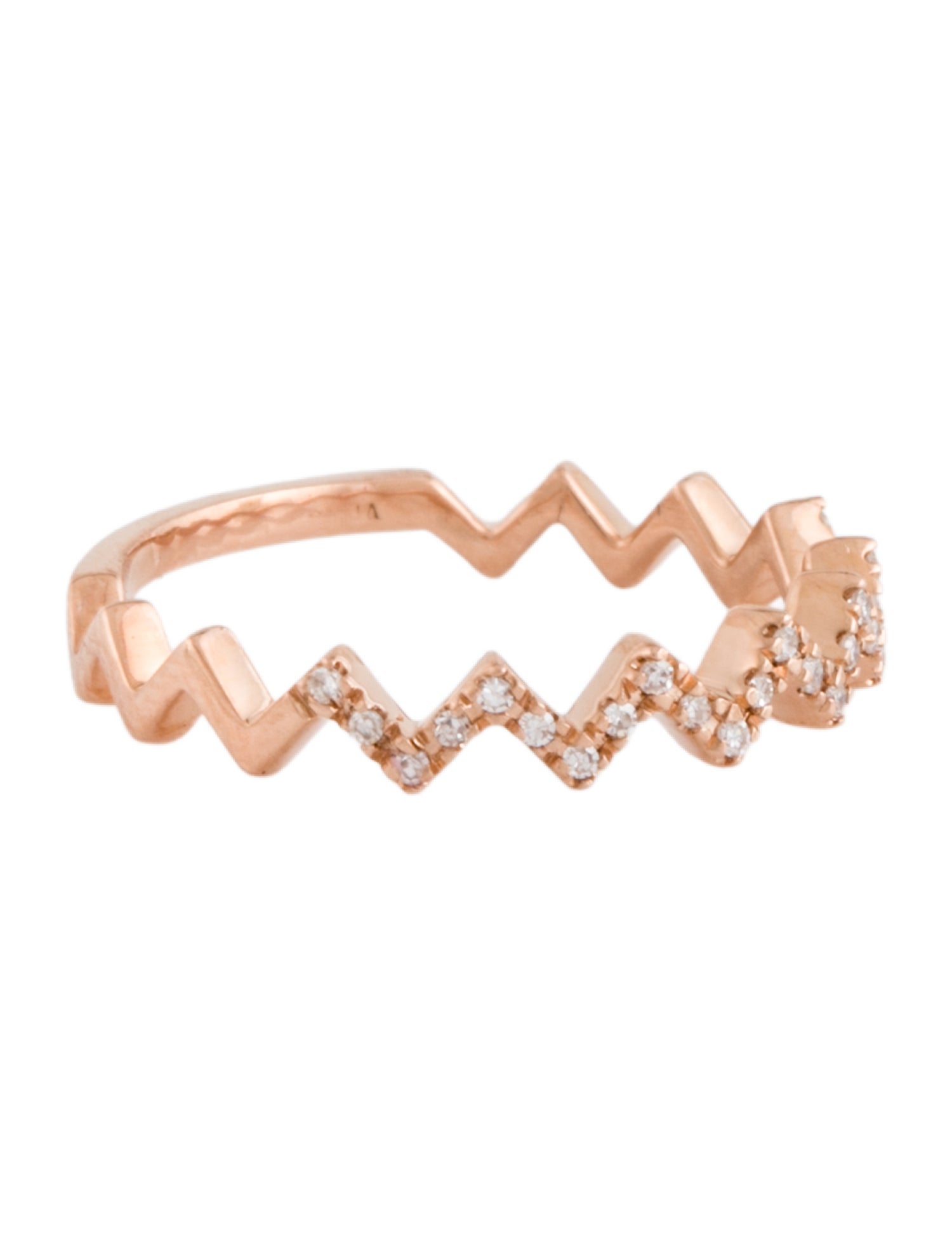 Ring 14K Diamond Zig Zag Band