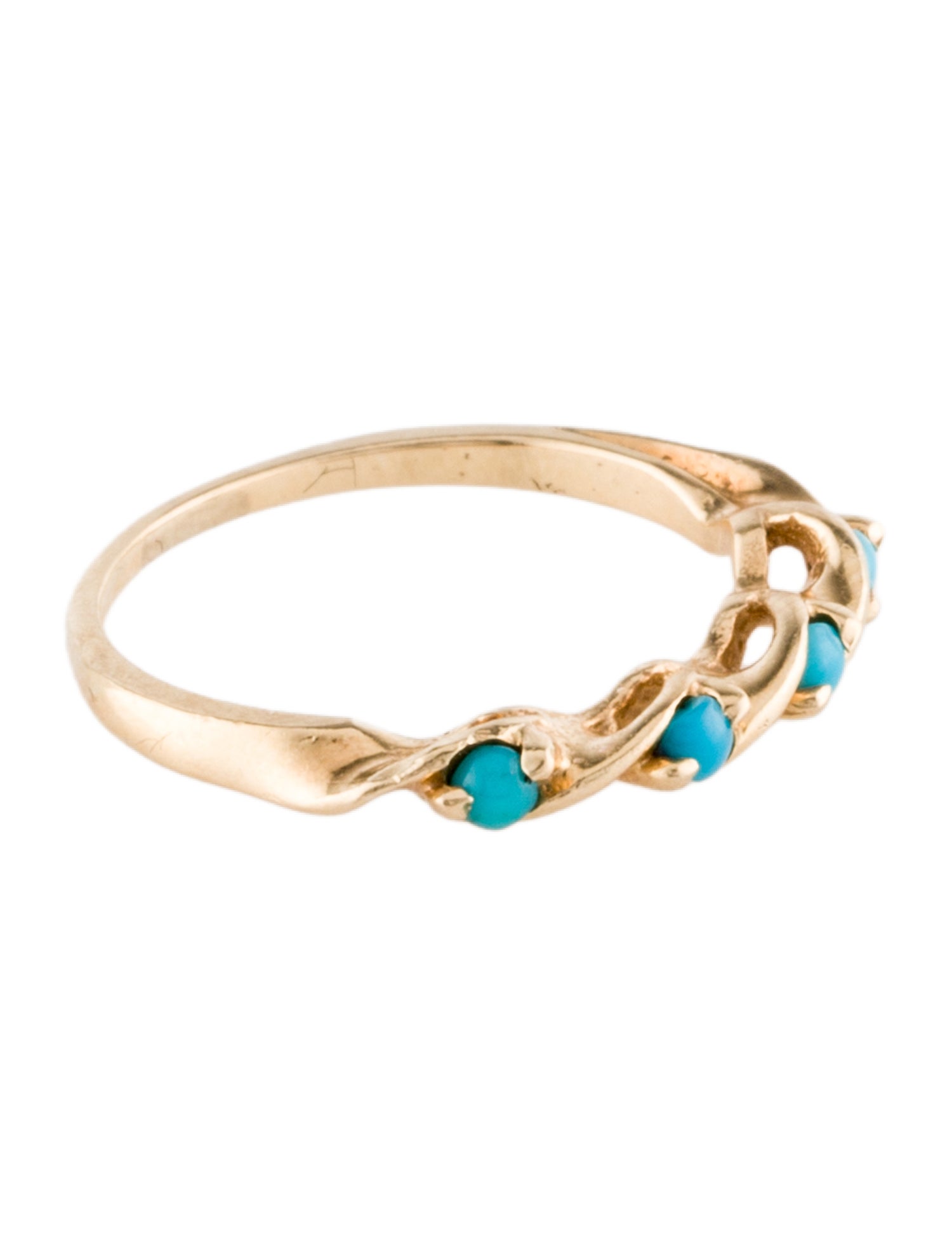 Ring 14K Turquoise Twist Band