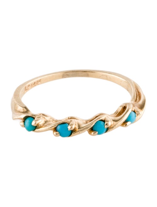 Ring 14K Turquoise Twist Band